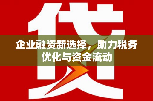 天水企业融资新选择，助力税务优化与资金流动