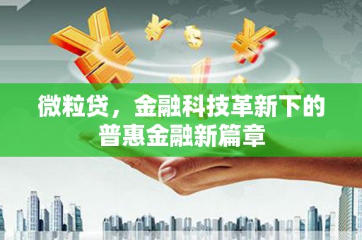 卓尼微粒贷，金融科技革新下的普惠金融新篇章