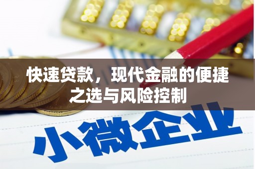 芦洲快速贷款，现代金融的便捷之选与风险控制