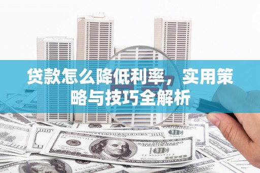 玄武贷款怎么降低利率，实用策略与技巧全解析