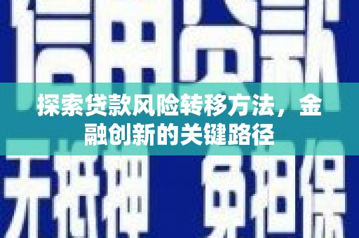 小金探索贷款风险转移方法，金融创新的关键路径