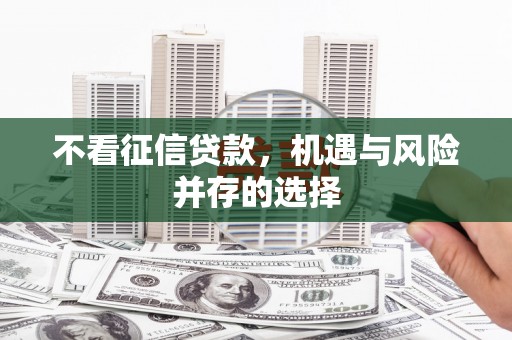 保亭不看征信贷款，机遇与风险并存的选择